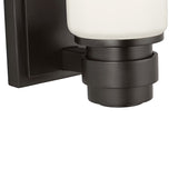 Lavinia LED Wall Sconce 24", Aged Iron and Opal Glass
