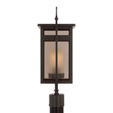 Lansing Outdoor Post Light 21", Dark Bronze and Brown Smoke Glass