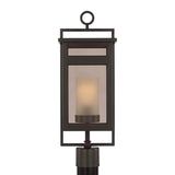 Lansing Outdoor Post Light 21", Dark Bronze and Brown Smoke Glass