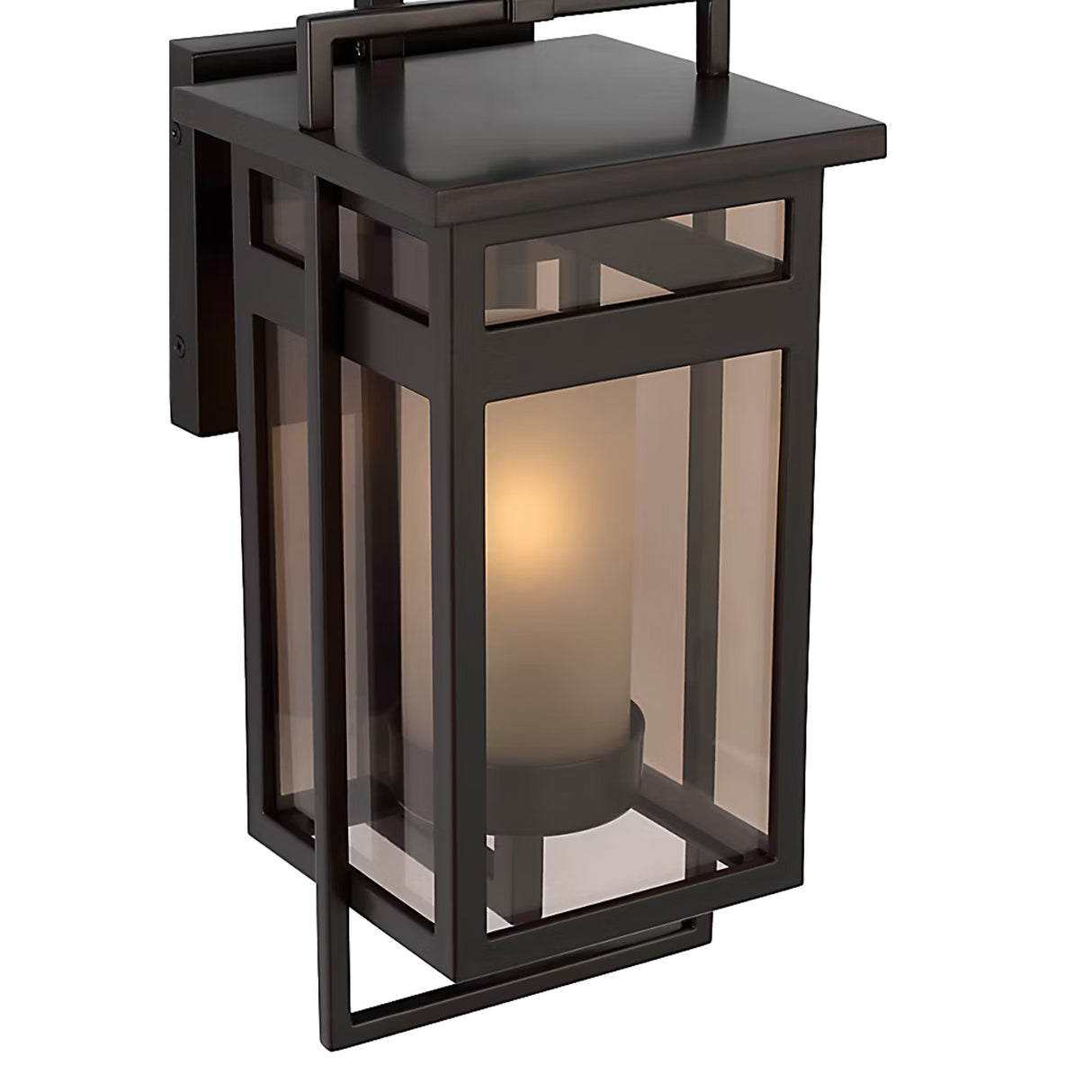 Lansing Outdoor Wall Light, Medium 19", Dark Bronze and Brown Smoke Glass