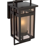 Lansing Outdoor Wall Light, Medium 19", Dark Bronze and Brown Smoke Glass