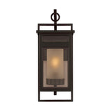 Lansing Outdoor Wall Light, Medium 19", Dark Bronze and Brown Smoke Glass