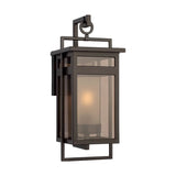 Lansing Outdoor Wall Light, Medium 19", Dark Bronze and Brown Smoke Glass