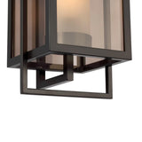 Lansing Outdoor Wall Light, Small 15", Dark Bronze and Brown Smoke Glass