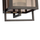 Lansing Outdoor Wall Light, Large 24", Dark Bronze and Brown Smoke Glass