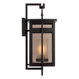 Lansing Outdoor Wall Light, Large 24", Dark Bronze and Brown Smoke Glass