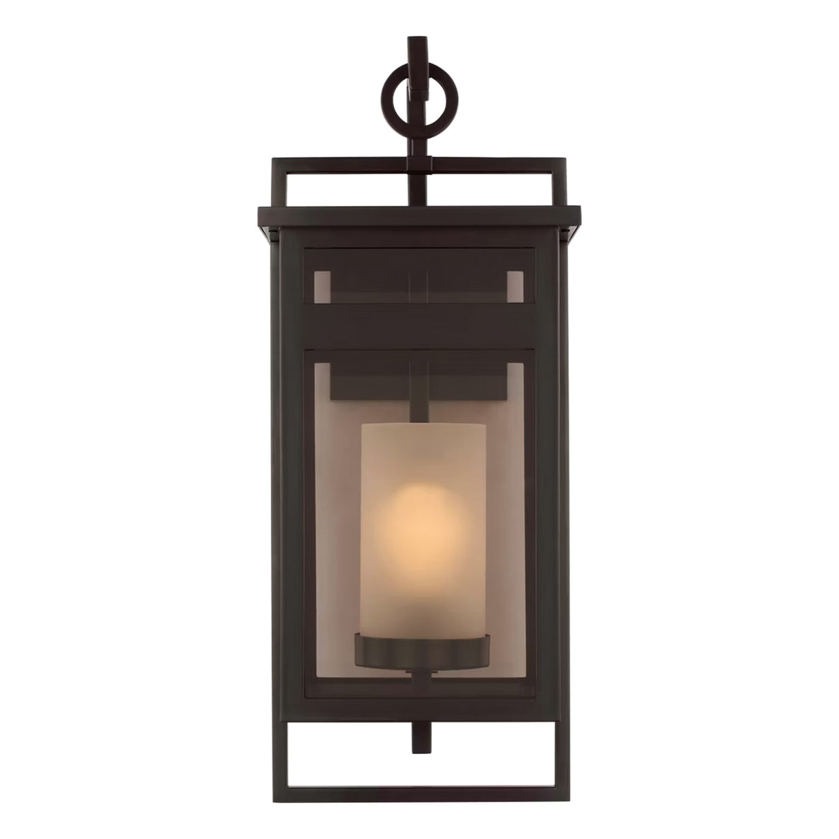 Lansing Outdoor Wall Light, Large 24", Dark Bronze and Brown Smoke Glass