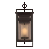 Lansing Outdoor Wall Light, Large 24", Dark Bronze and Brown Smoke Glass