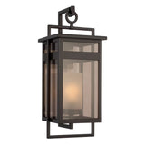 Lansing Outdoor Wall Light, Large 24", Dark Bronze and Brown Smoke Glass