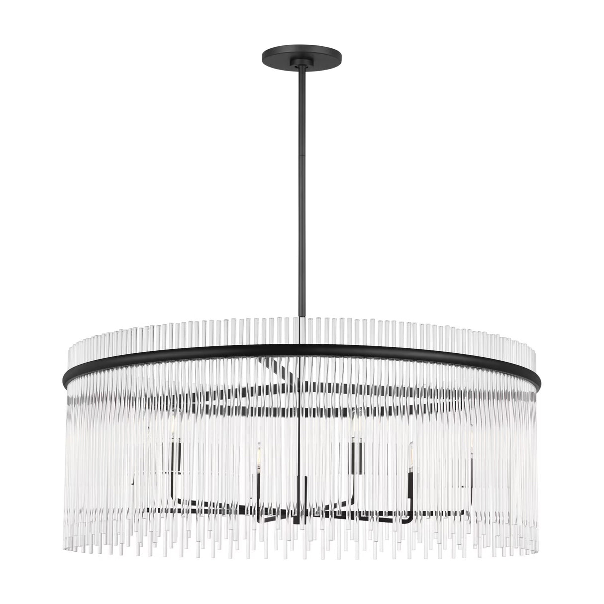 Marcella 6 Light Chandelier 36", Matte Black