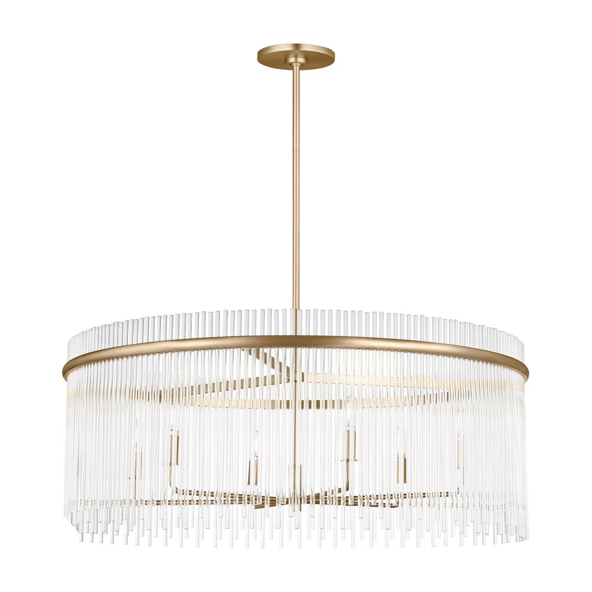 Marcella 6 Light Chandelier 36", Satin Brass