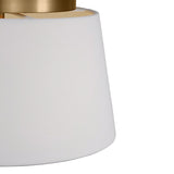 Barton Small Flush Mount 12", Aged Brass and White Linen