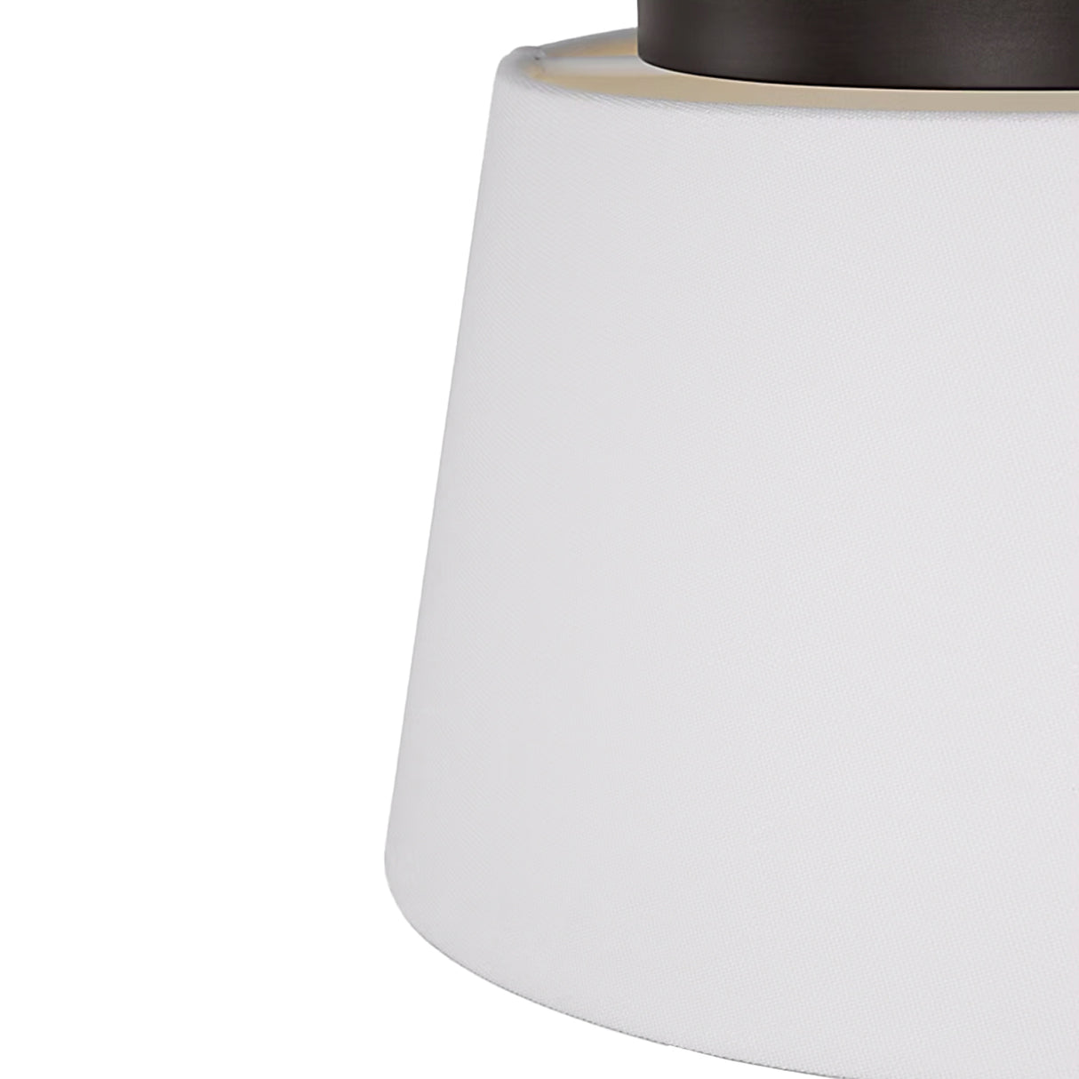Barton Small Flush Mount 12", Aged Iron and White Linen
