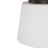 Barton Small Flush Mount 12", Aged Iron and White Linen