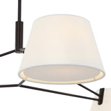 Barton 3 Light Chandelier 48", Aged Iron and White Linen