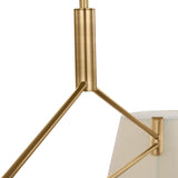 Barton 2 Shade Linear Pendant 56", Aged Brass and White Linen