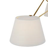 Barton 2 Shade Linear Pendant 56", Aged Brass and White Linen
