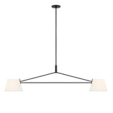 Barton 2 Shade Linear Pendant 56", Aged Iron and White Linen