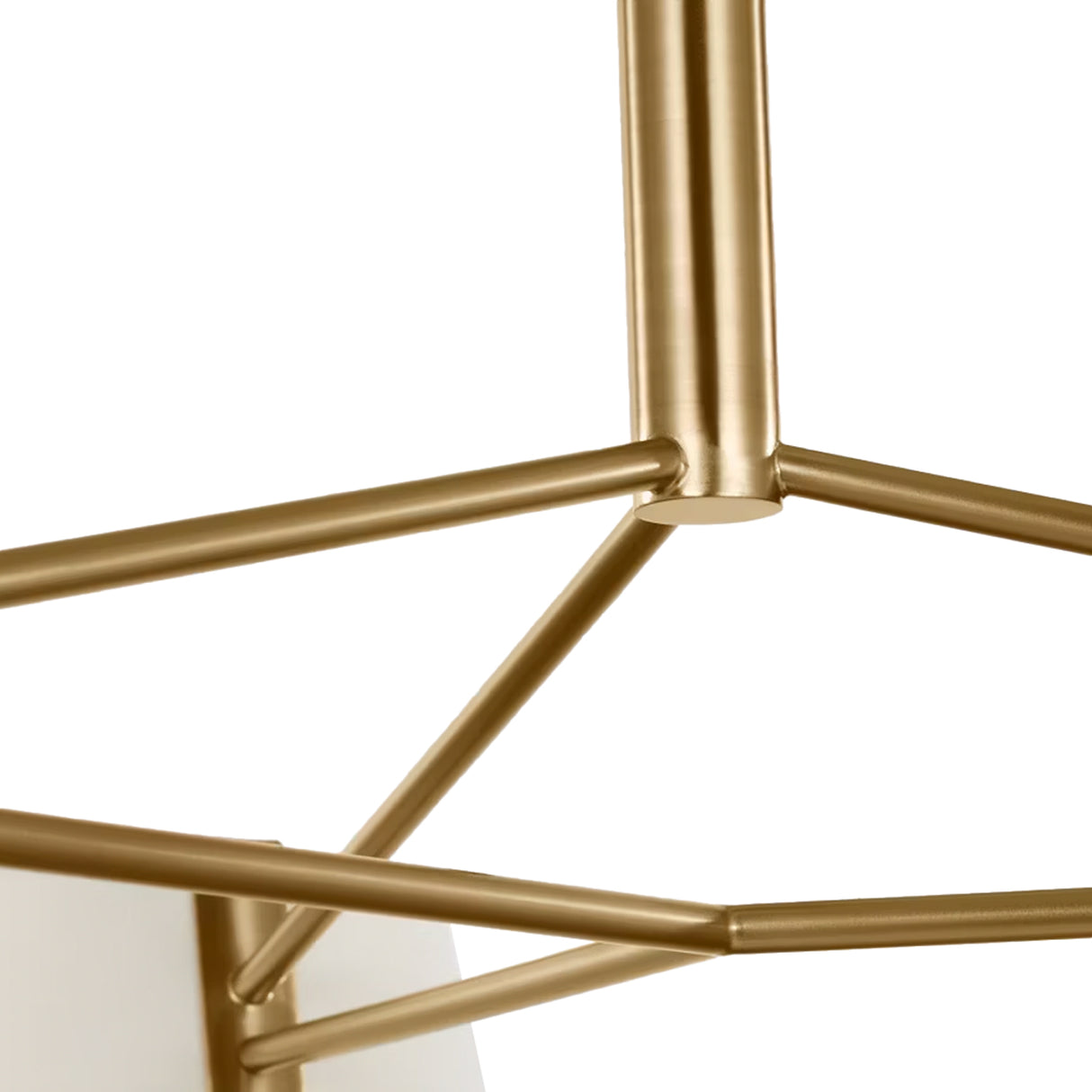 Barton 3 Light Chandelier 36", Aged Brass and White Linen