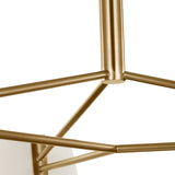Barton 3 Light Chandelier 36", Aged Brass and White Linen