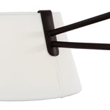 Barton 3 Light Chandelier 36", Aged Iron and White Linen