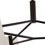 Barton 3 Light Chandelier 36", Aged Iron and White Linen