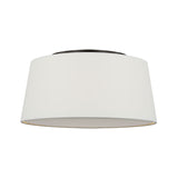 Barton Medium Flush Mount 18", Aged Iron and White Linen