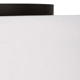 Barton Medium Flush Mount 18", Aged Iron and White Linen