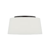 Barton Medium Flush Mount 18", Aged Iron and White Linen