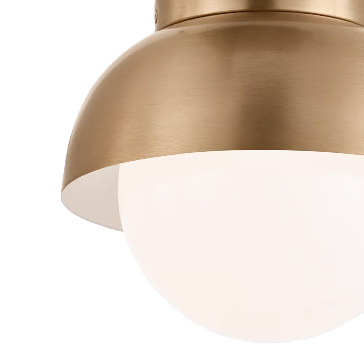 Morrison Small Flush Mount 8", Satin Brass and Opal Glass