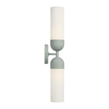 Filomena 2 Light Wall Sconce 24", Soft Sage and Opal Glass