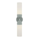Filomena 2 Light Wall Sconce 24", Soft Sage and Opal Glass