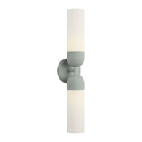 Filomena 2 Light Wall Sconce 24", Soft Sage and Opal Glass