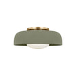 Stratford Medium Flush Mount 15", Aged Brass and Thyme