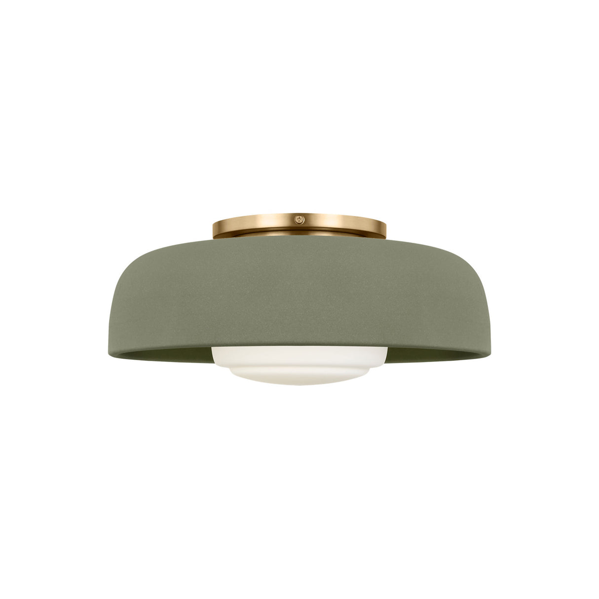 Stratford Medium Flush Mount 15", Aged Brass and Thyme