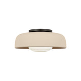 Stratford Medium Flush Mount 15", Aged Iron and Beige