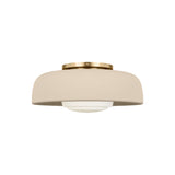 Stratford Medium Flush Mount 15", Aged Brass and Beige