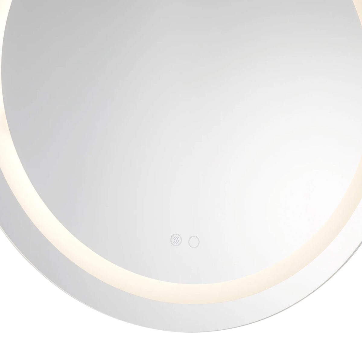 Clement Round LED Mirror 32" x 32", Silver