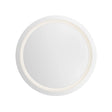Clement Round LED Mirror 32" x 32", Silver, front view showing the full round mirror and glowing LED ring