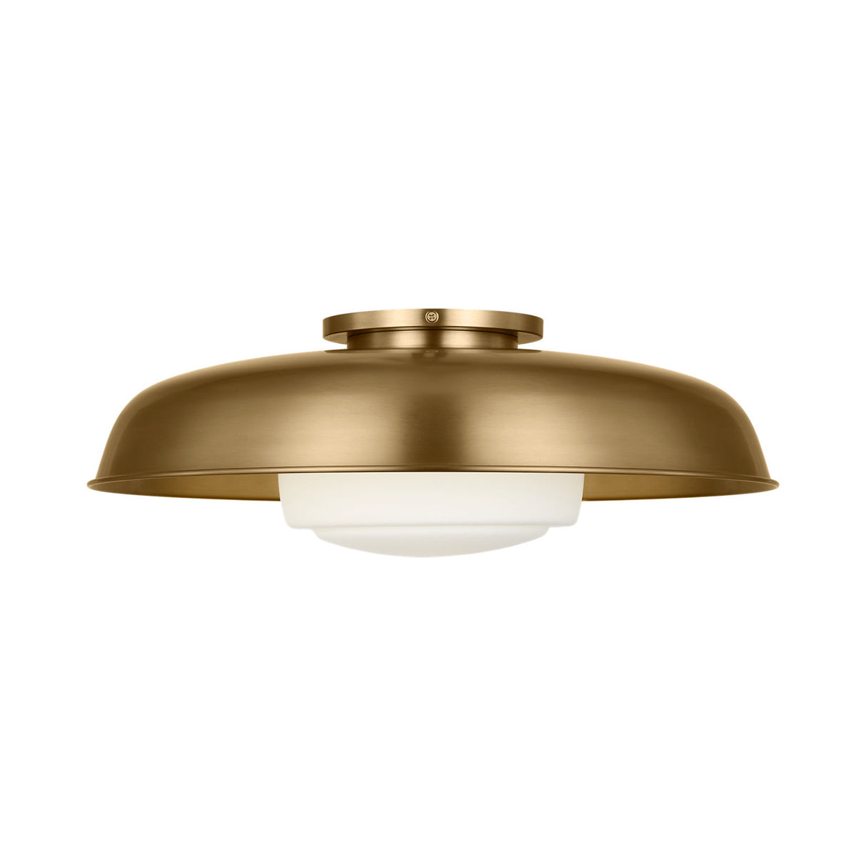 Stratford Large Flush Mount 20", Aged Brass and Opal Glass