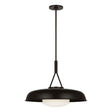 Stratford Large Pendant 20", Aged Iron, front view showing dome shade and frosted glass diffuser