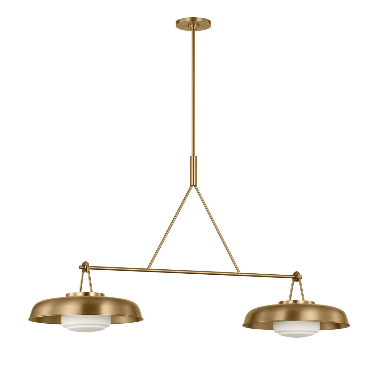 Stratford 2 Shade Linear Pendant 47", Aged Brass