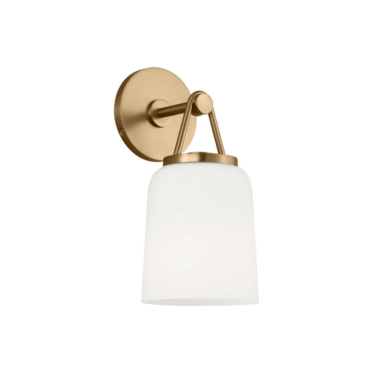 Stratford Wall Sconce 12", Aged Brass and Opal Glass