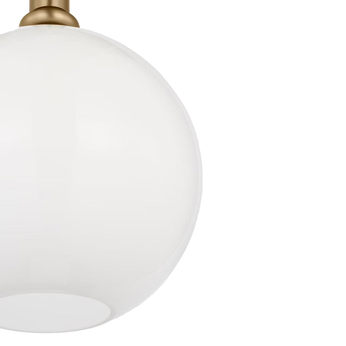 Filomena Medium Pendant 14", Satin Brass and Milk Glass