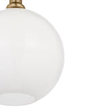 Filomena Medium Pendant 14", Satin Brass and Milk Glass