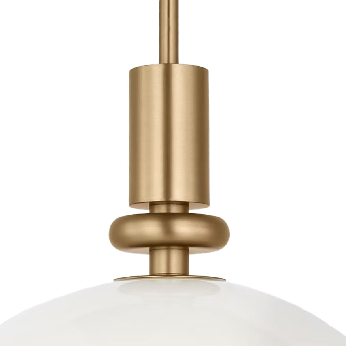 Filomena Medium Pendant 14", Satin Brass and Milk Glass