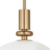 Filomena Medium Pendant 14", Satin Brass and Milk Glass