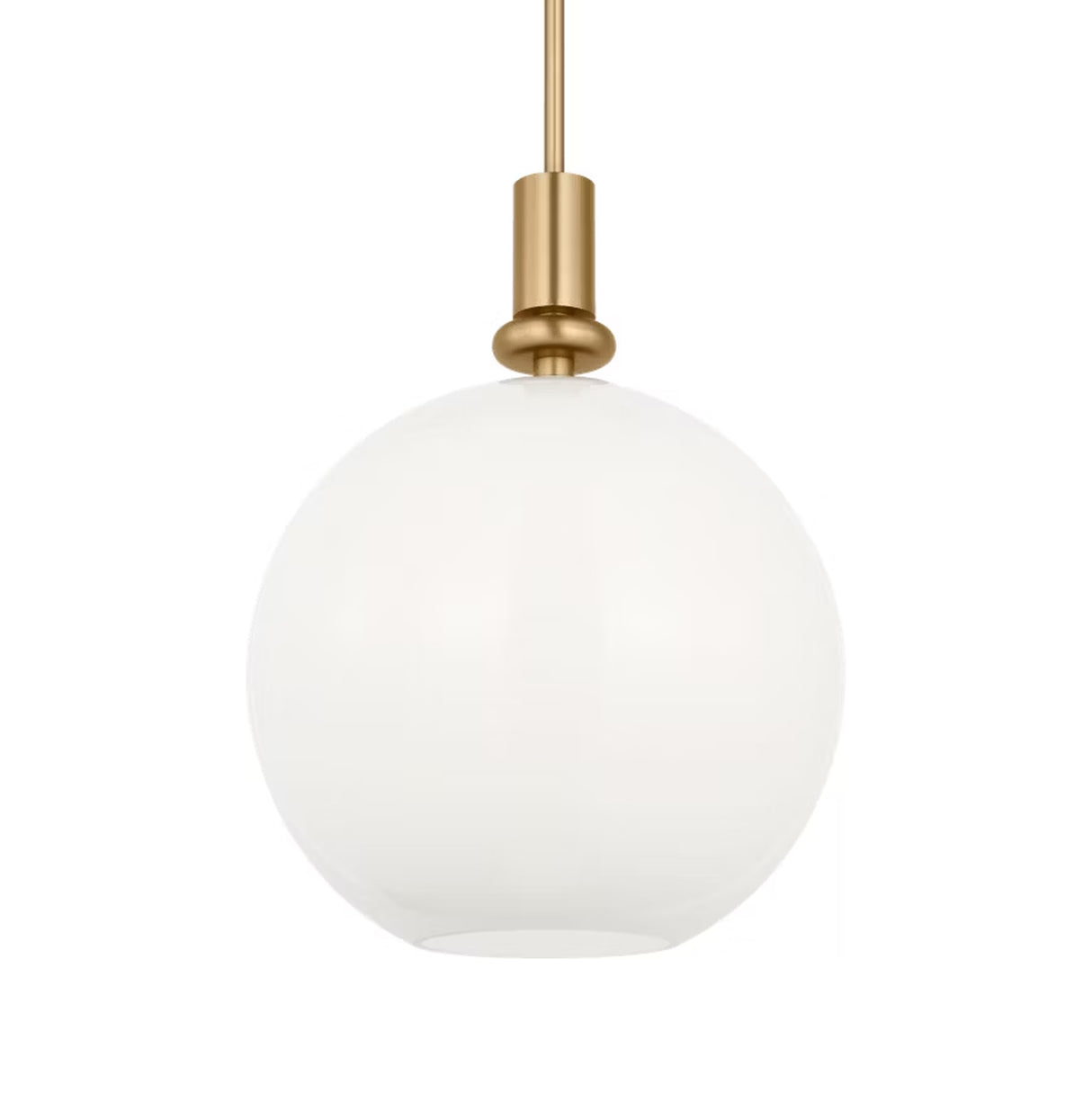 Filomena Medium Pendant 14", Satin Brass and Milk Glass
