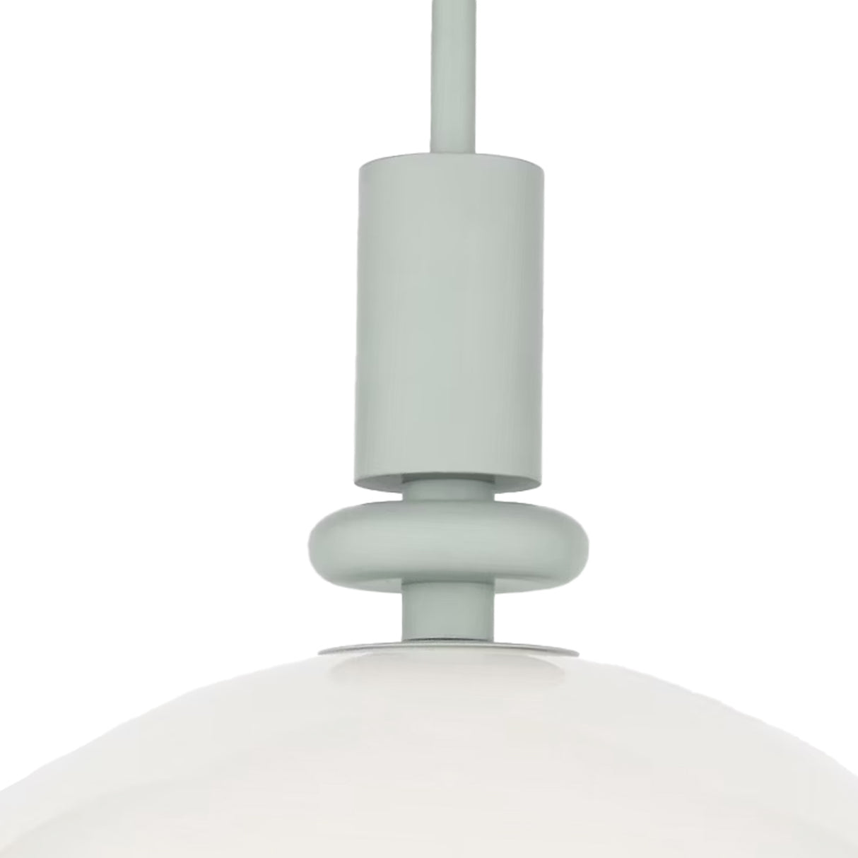 Filomena Medium Pendant 14", Soft Sage and Milk Glass