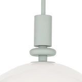 Filomena Medium Pendant 14", Soft Sage and Milk Glass